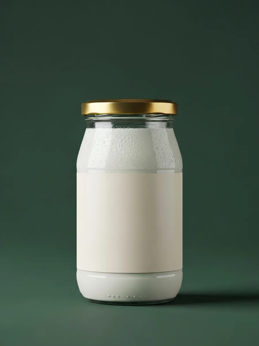 Plain L. reuteri probiotic Greek yogurt in a glass jar — Mother Culture Digestive Comfort mix