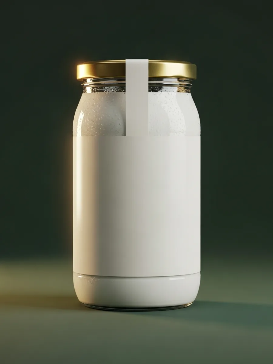 Plain L. reuteri probiotic Greek yogurt in a glass jar — Mother Culture Daily Immune mix