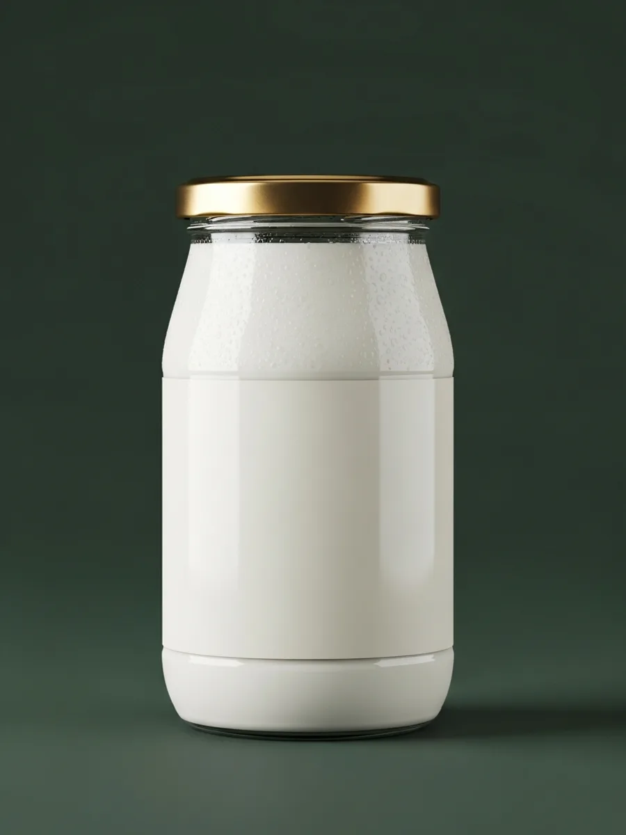 Plain L. reuteri probiotic Greek yogurt in a glass jar — Mother Culture Regularity mix